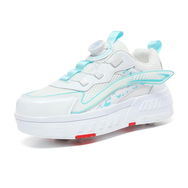 New Runaway Shoes Four-wheel Pulley Shoes Girls Children Shoes with Wheels Boys and Girls Skates Students Deformation Shoes