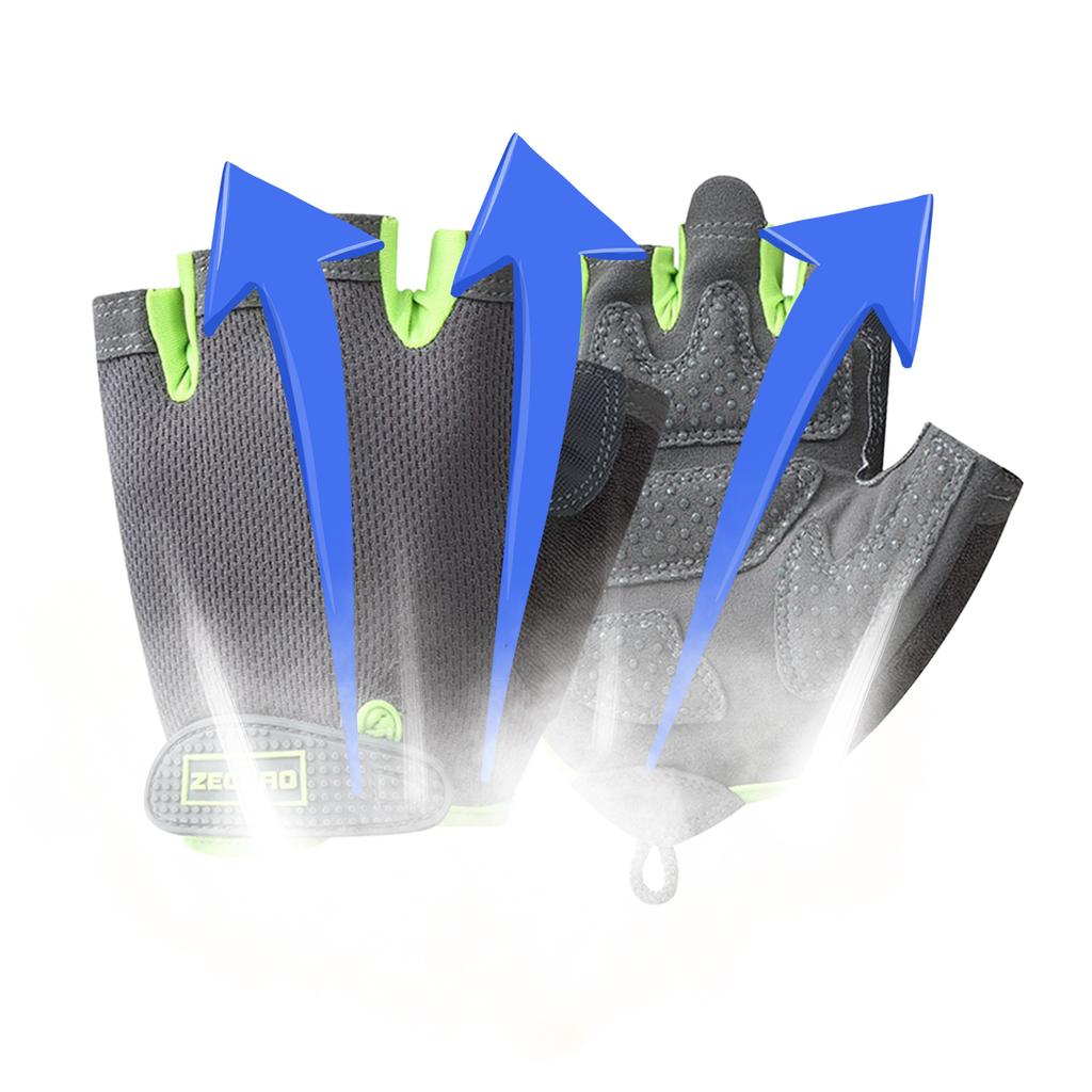 Guanti da Ciclismo Guanti da Bici Senza Dita Guanti a Mezzo Dito Per Ciclismo Regolabili Assorbi-Urto Traspiranti Bici Senza Dita