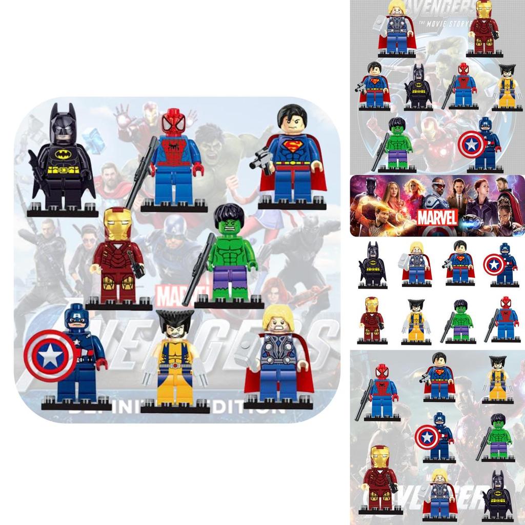 D818-898 Giocattolo con Mattoncini da Costruzione Supereroi con Particelle Piccole Assemblaggio Fai-da-te Materiale Plastico ABS 8 Opzioni di Colore Figura Alta 5 cm