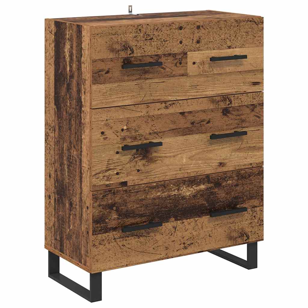 Highboard with Drawers 2 pcs Reclaimed Wood Effect Particleboard