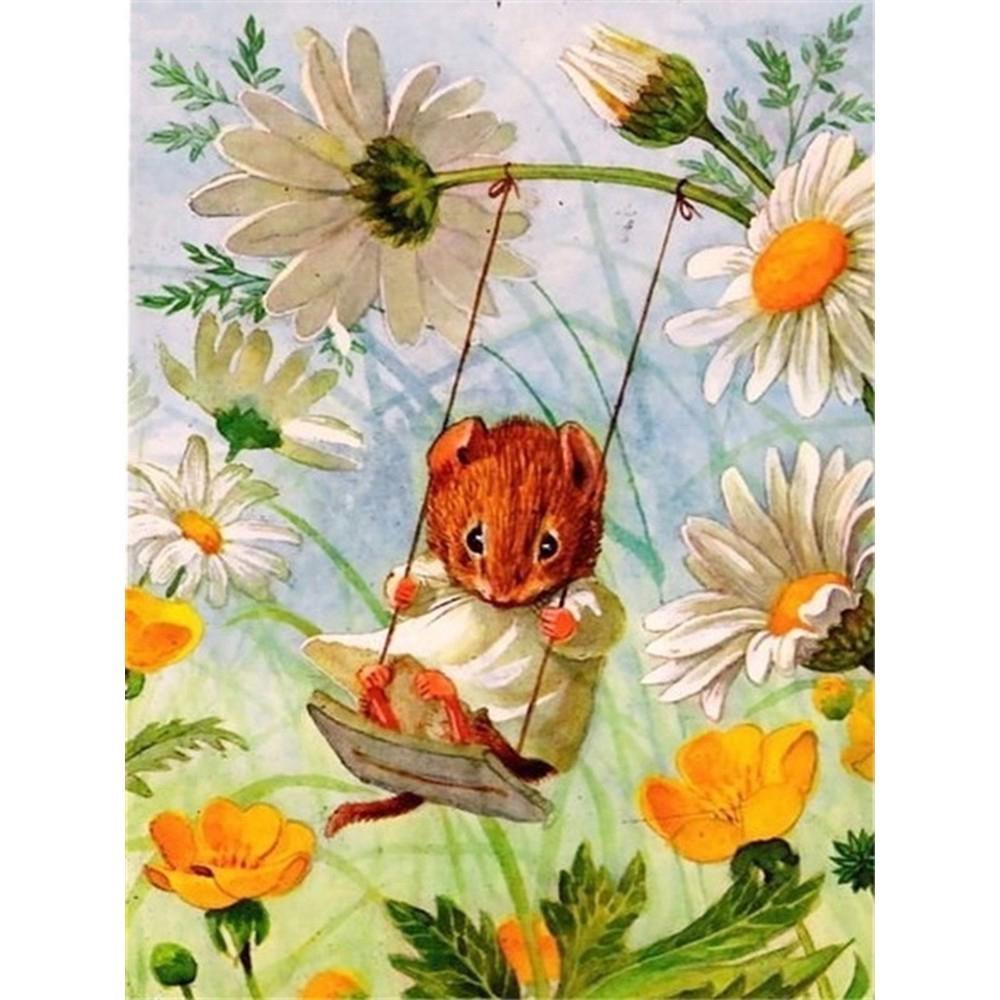 

5D DIY алмазная живопись Chipmunk Романтическая любовь площади / круглый бриллиант вышивка Подарок или украшение