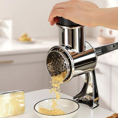 Manual Rotary Hand Crank Nut Grinder Stainless Steel with 5 Blades Cheese Grater Sturdy Cheese Shredder Prepare Meal