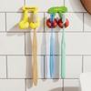 Self Adhesive Silicone Toothbrush Holder Space Saving Plug Storage Rack Razor Holder  For Bathroom
