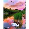 5D DIY Diamond Painting Dusk View Diamond Embroidery Swan Animal Cross Stitch Full Round Drill Manual Art Home Decor Gift