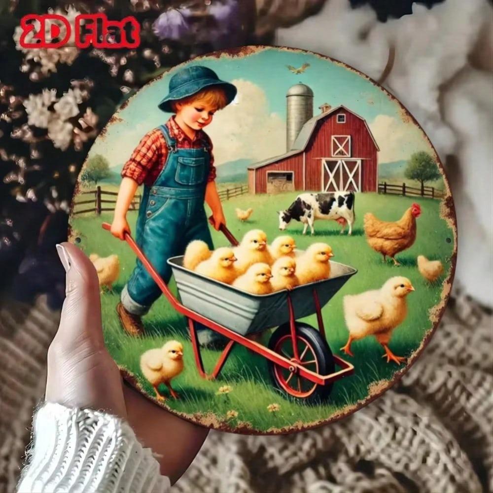 Vintage Chick Farmhouse Metal Wall Art Weatherproof Home Decor