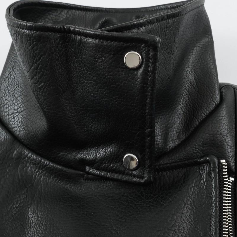 Single 2026 Faux Leather Biker Jacket Women Street Casual Long Sleeve Black Regular Fit