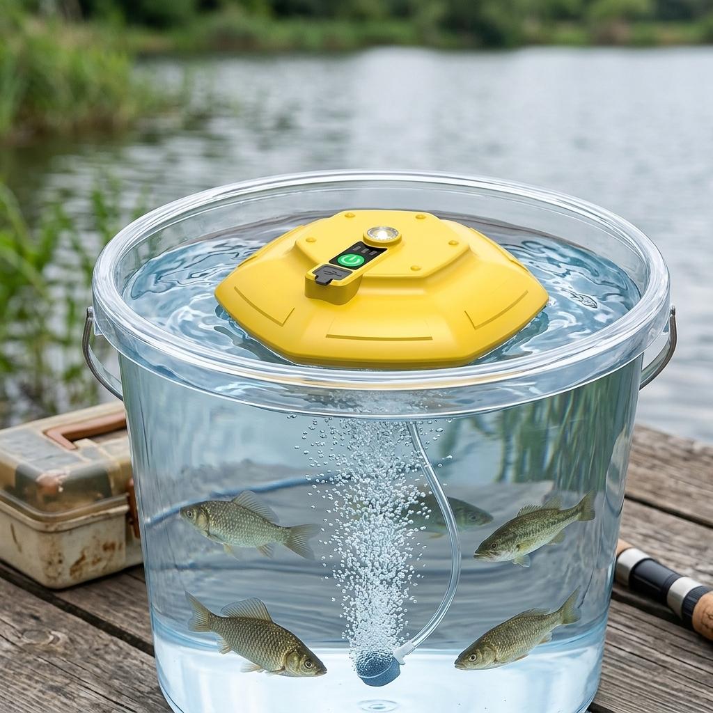 Portable Floating Oxygen Pump for Fishing Compact ABS Plastic Battery Powered IPX7 Waterproof