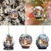 Acrylic Flat Christmas Character Pendant Multifunction Durable Material 2D Acrylic Pendant Gift Christmas Santa Pendant