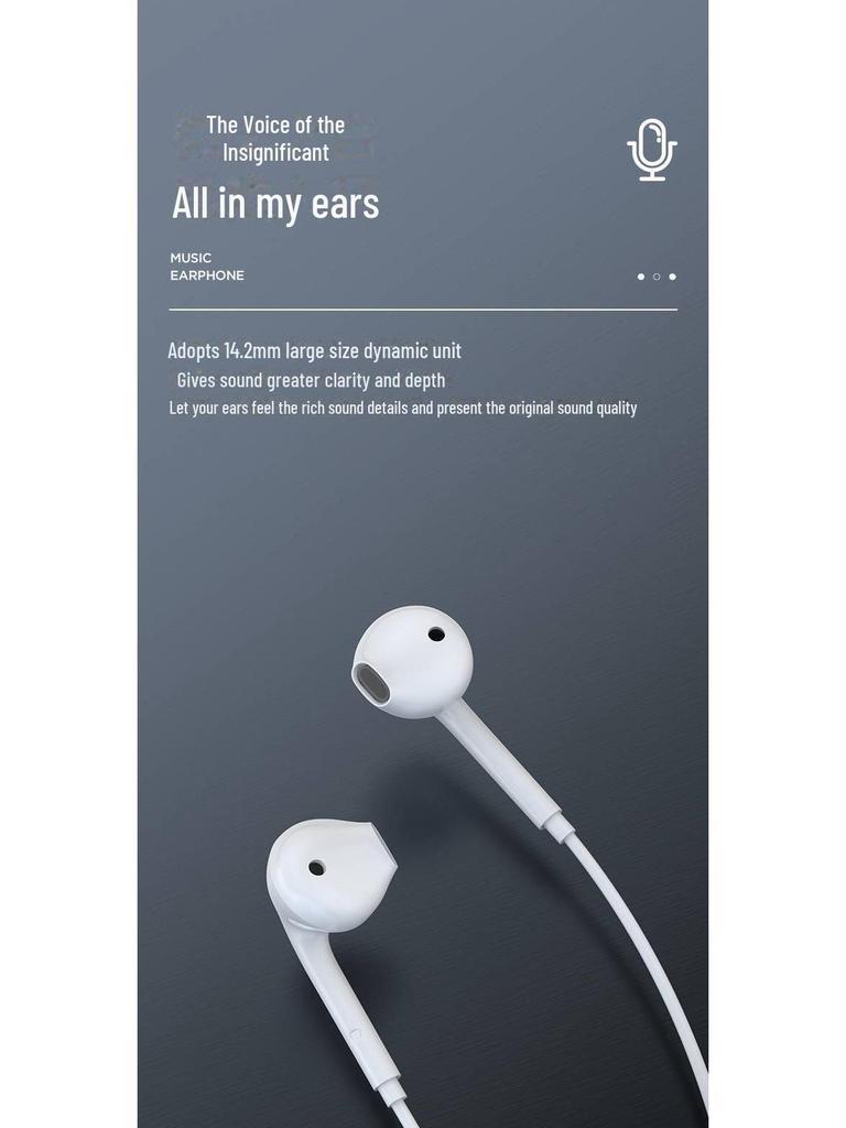 PISEN 3,5-mm-Semi-In-Ear-Kopfhörer mit Kabel für Apple- und Android-Geräte