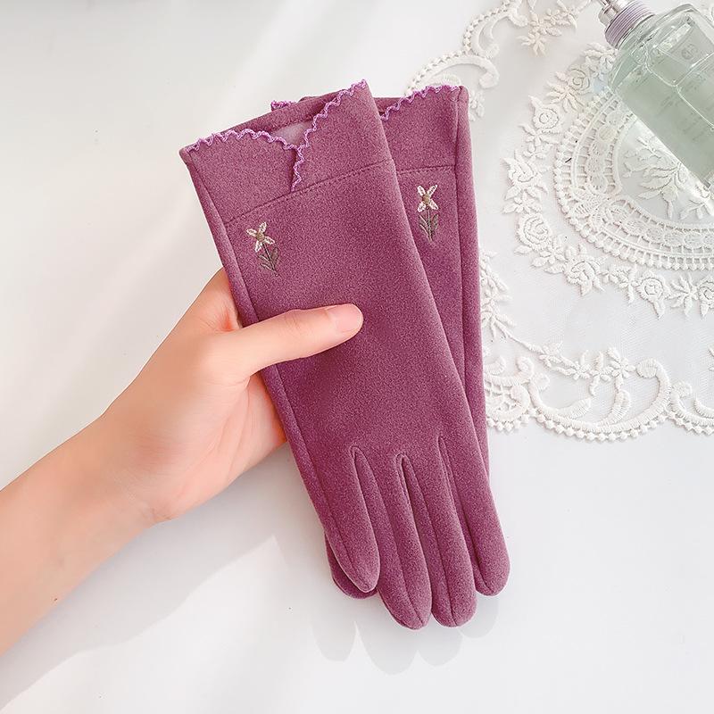 

KayCrowne Grace Модные женские перчатки-митенки Зимние элегантные перчатки с сенсорным экраном для вождения, сохраняющие тепло, ветрозащитные, без пальцев G337 One Size фиолетовый