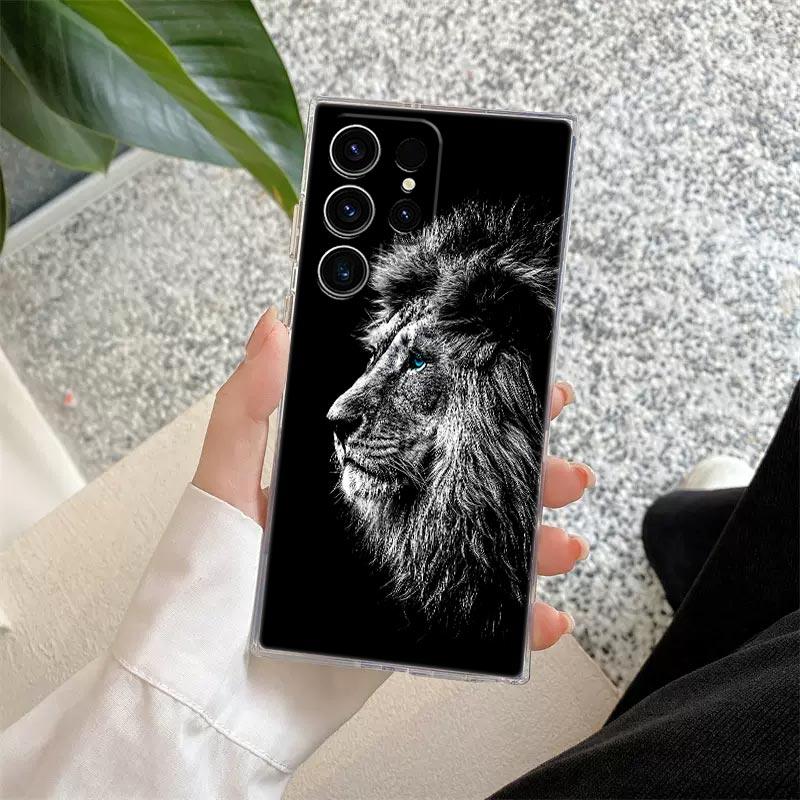 Wolf Lion Tiger Animal S25Ultra Phone Case For Samsung Galaxy S25 S24 S23 S21 Ultra S20 FE S22 Plus S24FE A56 A55 5G Clear Cover