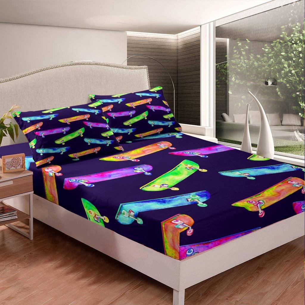 Car Vehicle Pattern Sheet Three-Piece Digital Printing Bedding Sheet Three-Piece Sheet Children Adults
