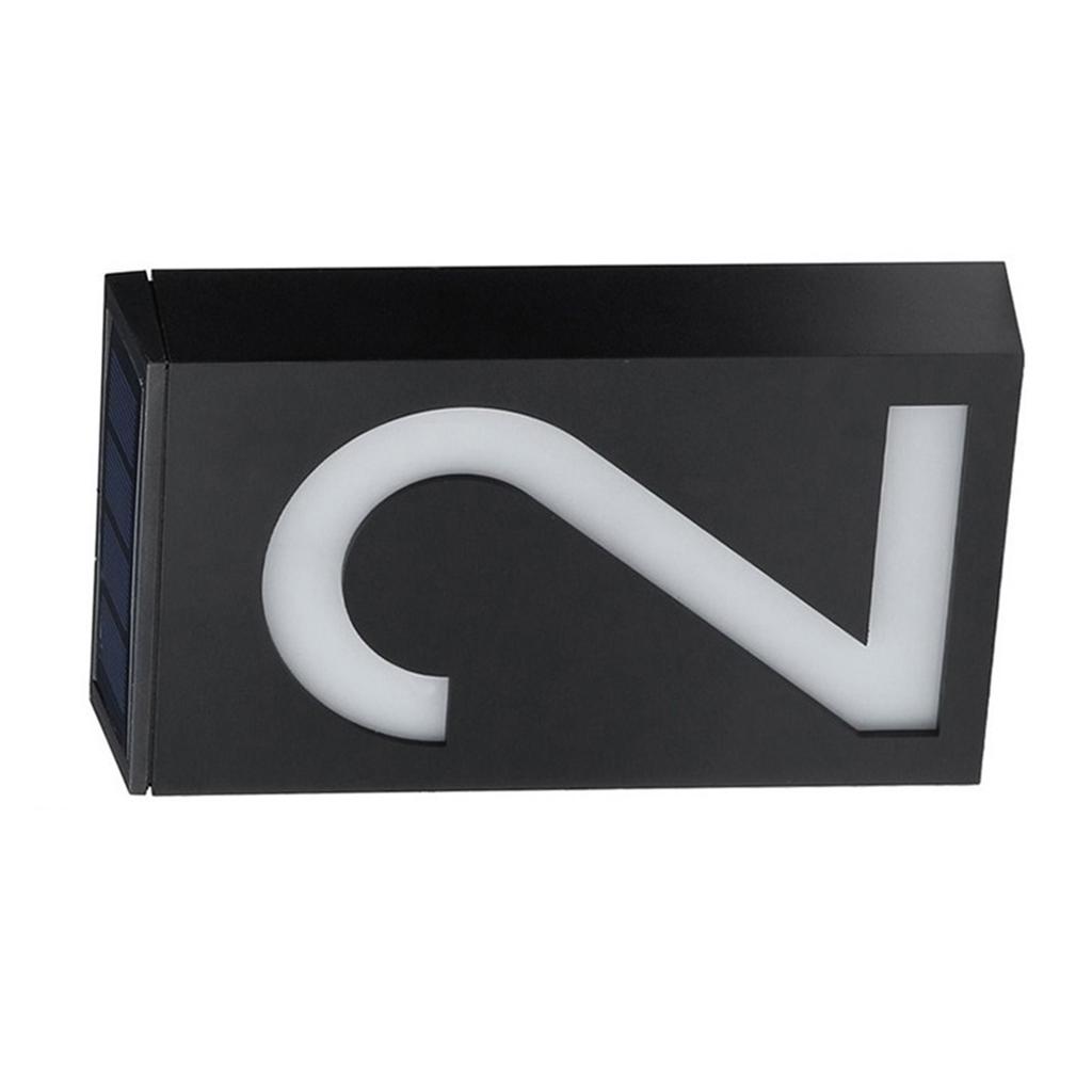 Solar House Number Solar Powered 1000mAh Rechargeable LED Illuminated Address Plaque