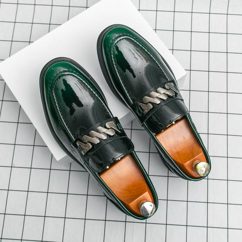 

Модный Роскошный Бренд Мужские Удобные Банкетные Деловые Повседневные Кожаные Туфли с Блестящей Поверхностью Модные Новые Мужские Остроносые Свадебные Туфли 38 зелёный