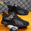New Men's Mesh Breathable Sneakers Non-slip Low-top Lace-up Running Shoes