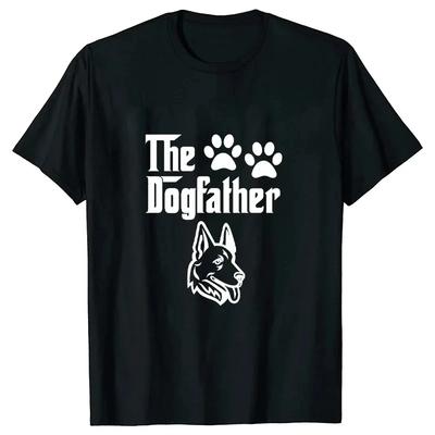 The Dogfather Funny T-shirts for Men Dog Dad T-shirt German Shepherd Dad Male Tshirts Short Sleeve Summer Oversized T Shirt Tee