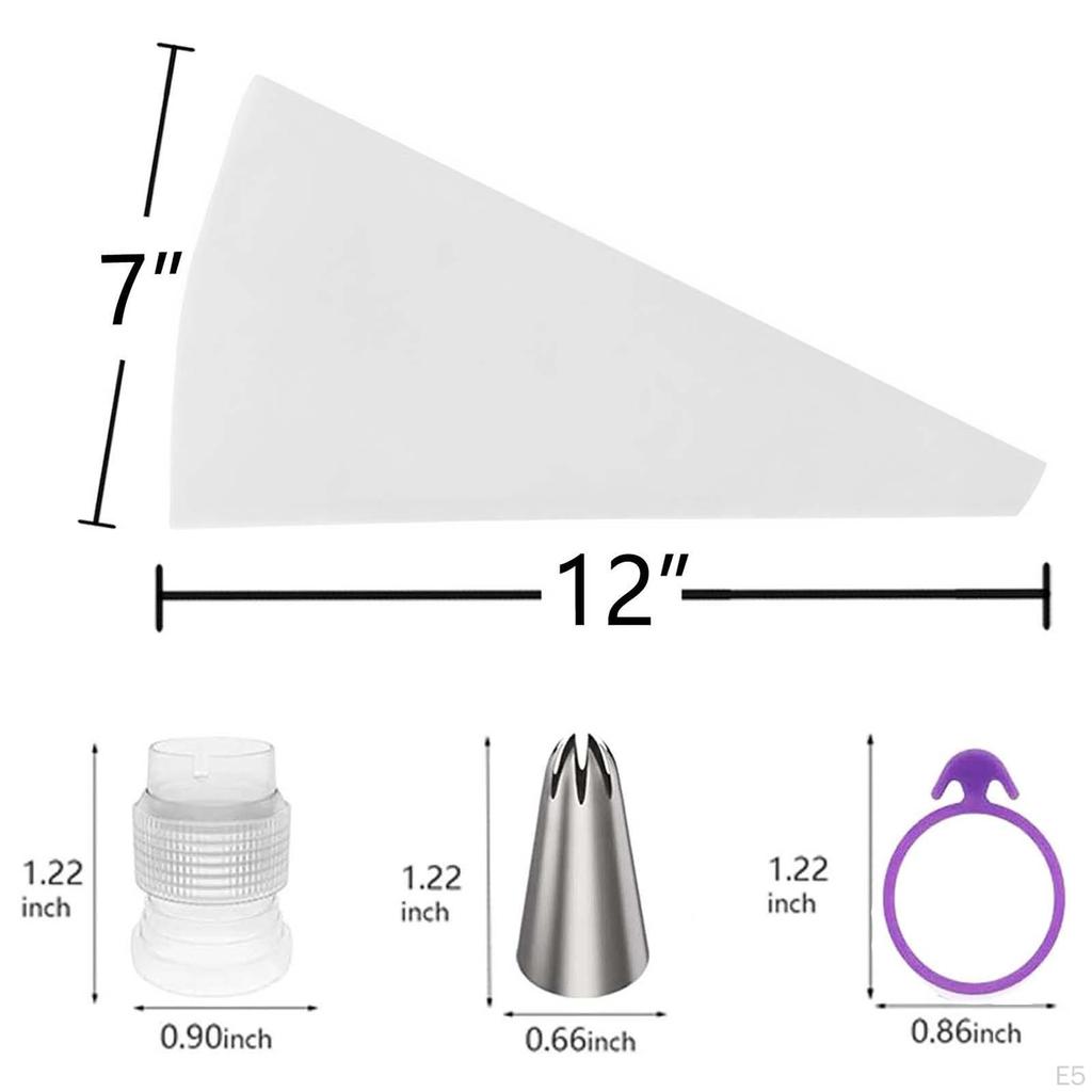 Pieces Piping And Tips Set,with Standard ConverterSmoother,2 Couplers ,Cake Decorating Tools