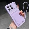 Liquid Silicone Card Slot Bag Holder Phone Case For XiaoMi Redmi 12C A A3 Note 14 13 12 Pro Plus 11 10 9 8 Wallet Cover