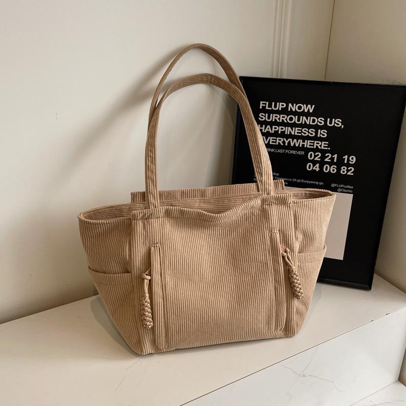 

Женская сумка-тоут 2025 новая большая вместительная сумка для поездок осень холщовая повседневная простая на плечо повседневная сумка для занятий хаки