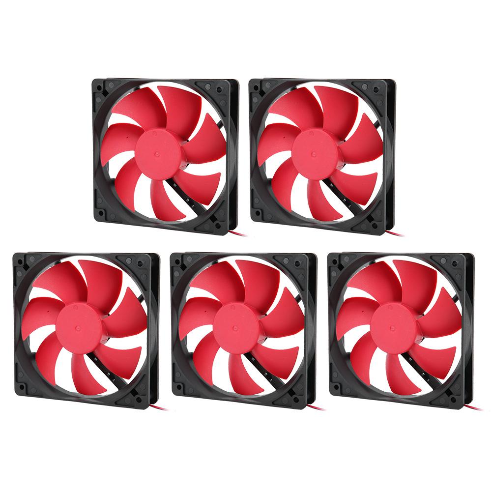 5Pcs Computer Power Cooling Fan Power Supply Cooler LED PC Chassis Fan Heat Sink 12V 12cm