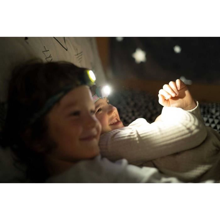 Lampe frontale led pour enfant kidled2 | 40 lumens | 9 m distance d'éclairage | 20 h d'autonomie | motif arc en ciel