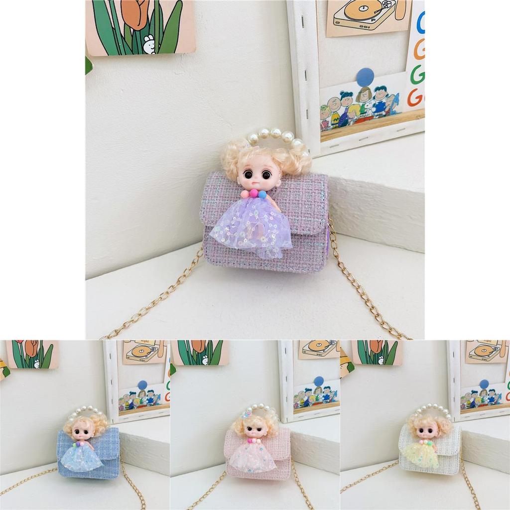 Adorable Korean Style Cartoon Doll Handbag For Girls In Cute Colors And Breathable Fabric