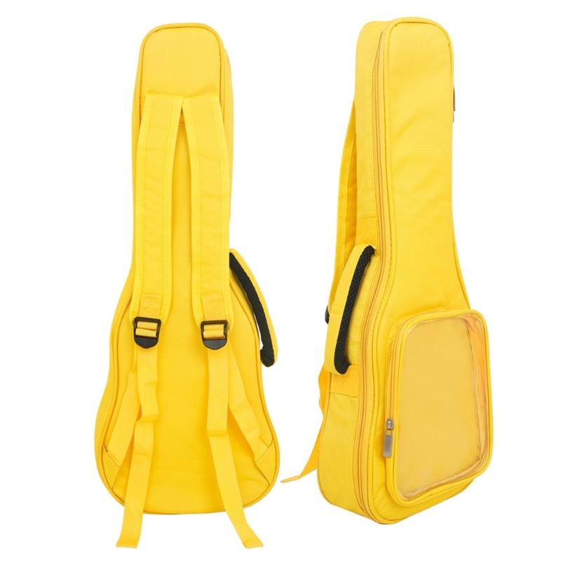 23 Inch Clear Side Pocket Ukulele Small Guitar Plus Cotton Gig Bag Ukulele Storage Tote Bag Ukulele Container Carry Case