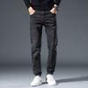 Jeans Men's Spring and Autumn New Fashion Slim Straight Pants Men's Trendy Brand Elastic Denim Commuter Velvet Trousers