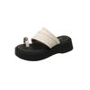 High-end woven open-toed slippers, women's summer going out for leisure and looking thin, foreign and light temperament, beach cool slippers