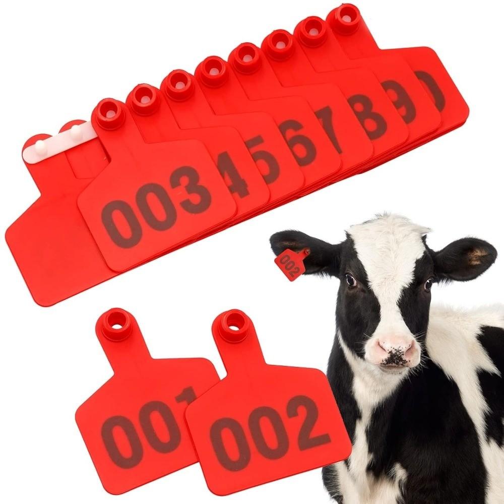 100Pcs 001-100 Numbers Cow Ear Tag Card Identification Durable Pig Goat Ear Tag Farm Equipment Practical Pig Sheep Ear Sign