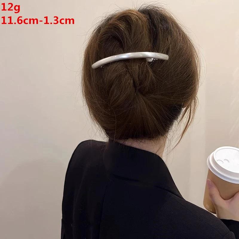 

European and American style simple U-shaped alloy ponytail headband high elastic rubber band hairband low ponytail hairband fema Hairgrips