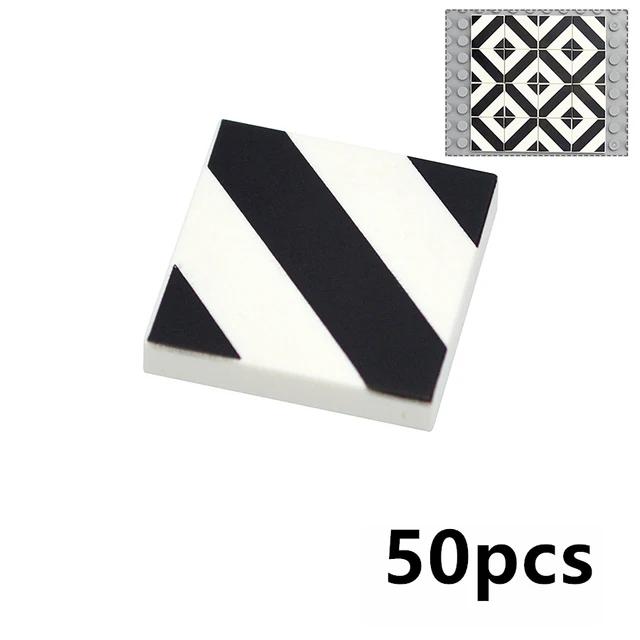 MOC Tile Smooth Printed 1x1 1x4 1x6 2x2 Assemble Particles 2431 3068 Flat Wood Grain Pattern Traffic Warning Bricks Accessories