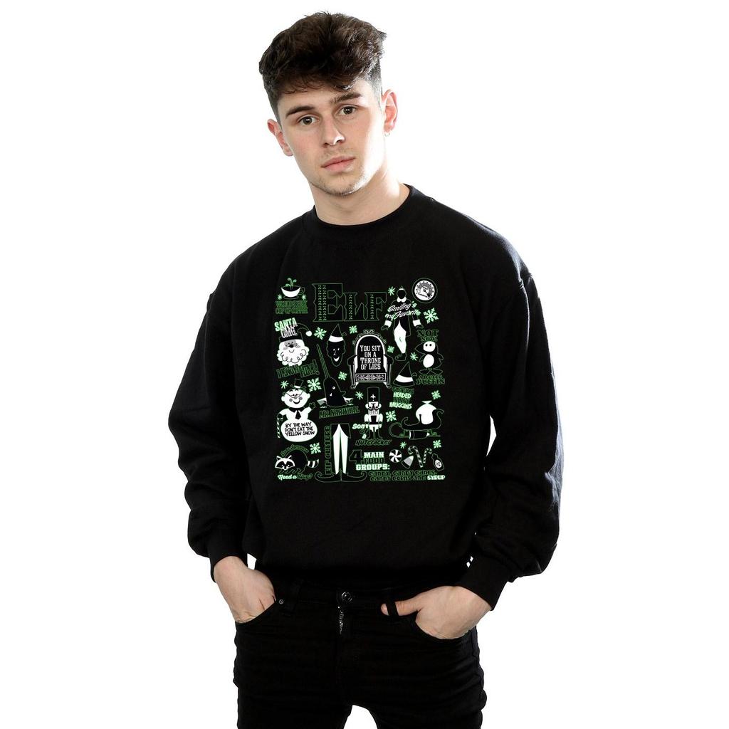Elf Mens Infographic Poster Sweatshirt