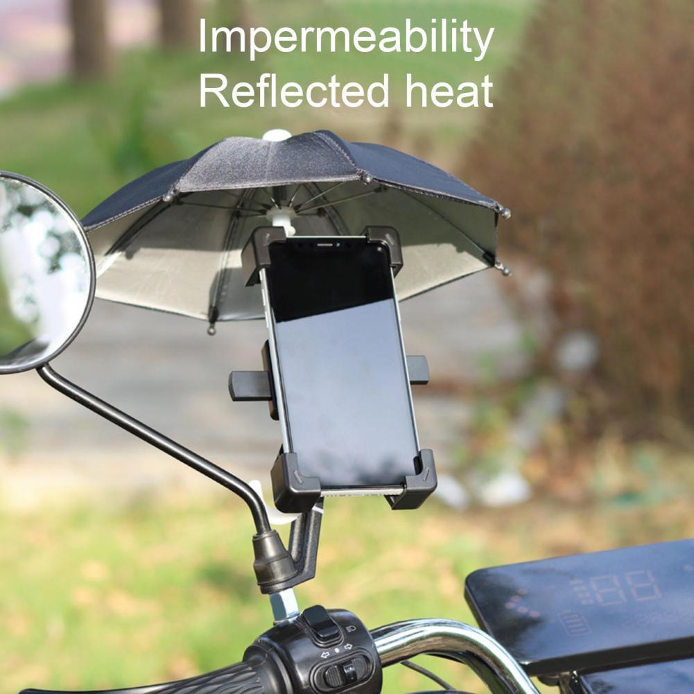1 Satz Handyhalter Lokomotive Regenschirm Wasserdicht Tragbar Mini Sonnenschirm Legierung Sonnenschutz Fahrrad Regenschirm