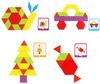 155 Pcs Wooden Pattern Blocks Set Geometric Shape Puzzle Kindergarten Classic Educational Montessori Tangram Toys for Kids