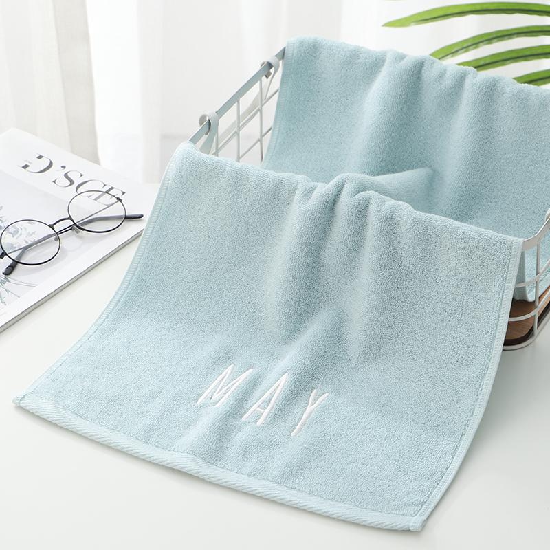 Embriodered Letters Face Towel Pure Cotton Soft Rectangle Towels Good Absorption Simple Creative Kids Adults for Home Bathroom