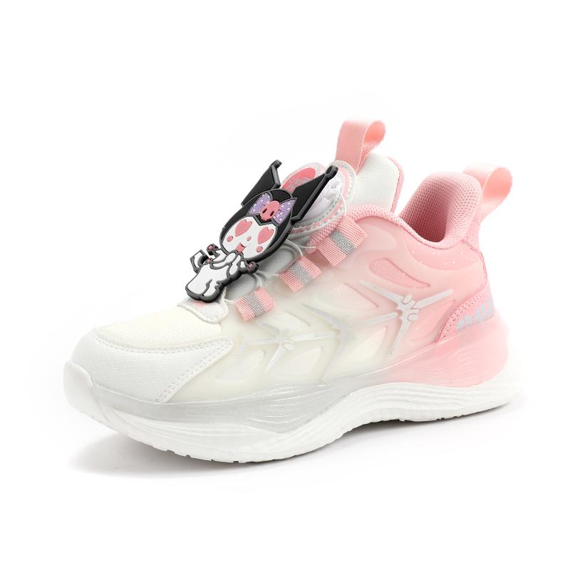New leather running shoes for teenagers with rotating buttons student casual non-slip cushioning sports shoes Daddy shoes