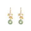Light Luxury High-End Imitation Hetian Jade Earrings, Ancient Gold Safety Buckle, Chinese Style Earrings, Retro Temperament Hanfu Earrings.