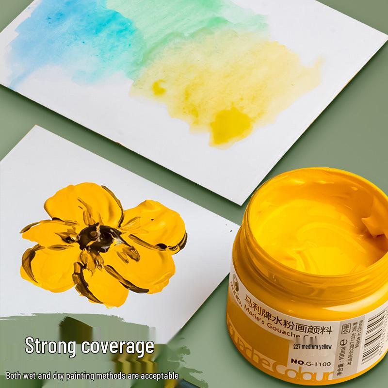 Mali 24-Color Children's Gouache Paint Set, 100ml Washable Art Supplies for Students