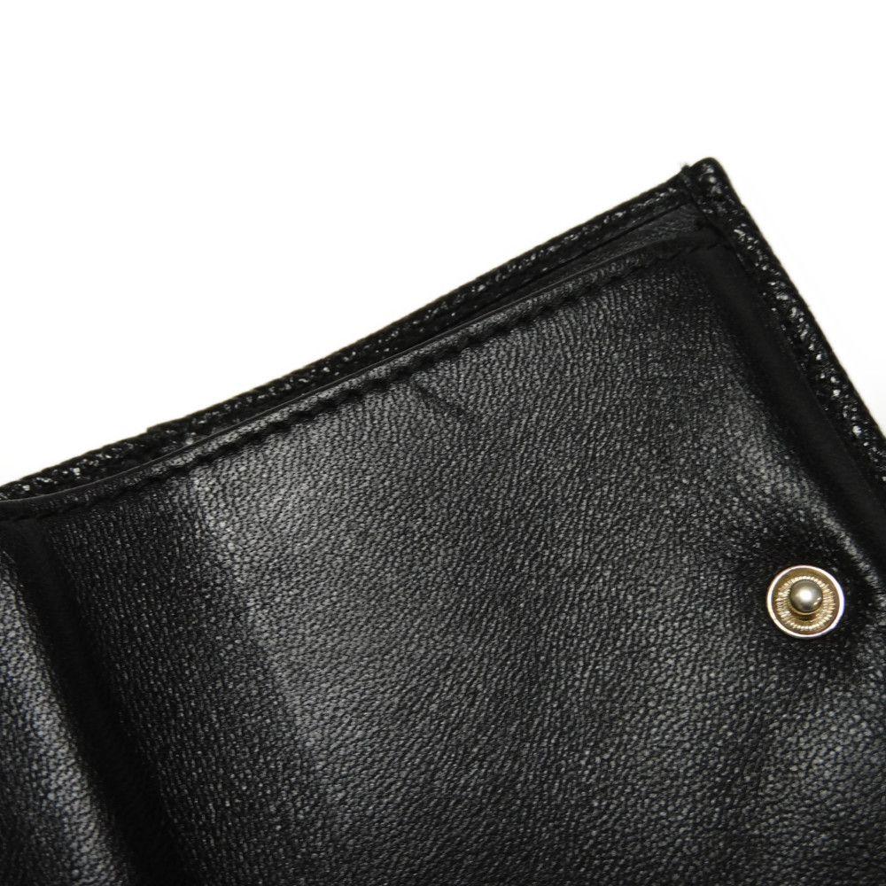 Used 11679 Trifold Wallet 288648 7942 RFID IC Chip Gold Compact Wallet Logo Clip Black Unisex from Japan AUTHENTIC