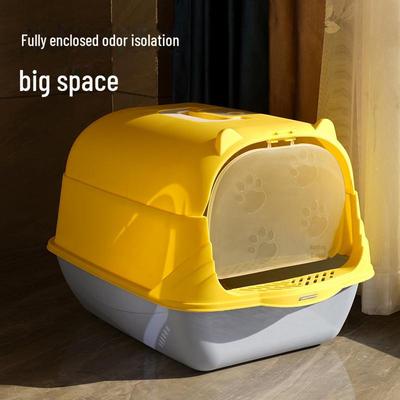 Portable Semi-Enclosed Cat Litter Box - Oversized, Splash-Proof, Odor-Resistant, Perfect for Kittens!