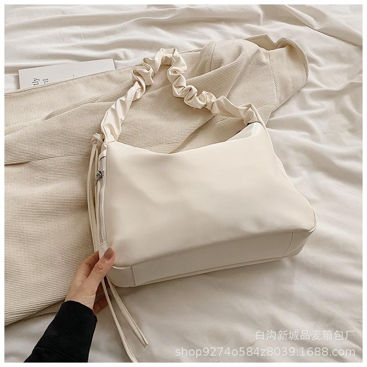 

Простая однотонная модная повседневная сумка-хобо с плиссировкой, новая трендовая сумка под мышкой 2025 года, женская сумка