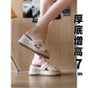Ruth's same retro straw woven thick-soled heel cool slippers women's outer wear 2025 new summer Roman sandals