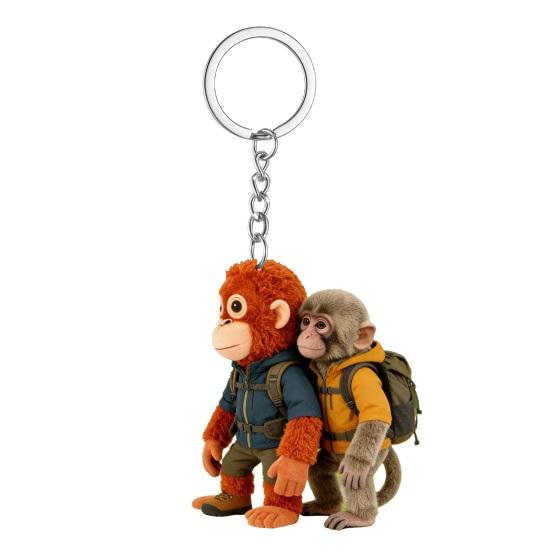 Брелок-подвеска Yousheng  Хлопни по обезьяне  Двусторонний Акриловый Дизайн Животного Легкий Брелок для Ключей Рюкзак Сумка B