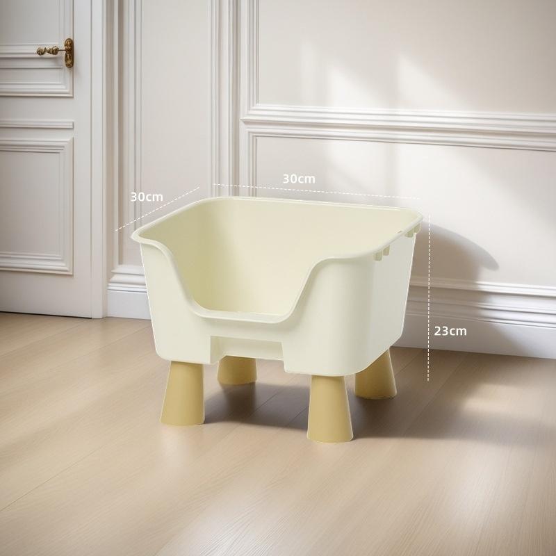 Prosta Półzamknięta Kuweta dla Kota o Dużej Pojemności Odporna na Zachlapania Z Podwyższeniem Miska do Czyszczenia Toalety dla Kota Artykuły dla Zwierząt