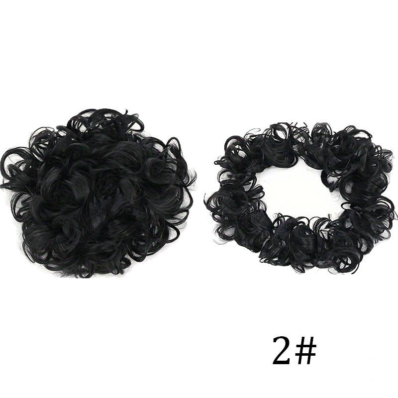 Fluffy caterpillar style curly hair bun wig ladies' hair bun wig easy to wear suitable for all hair types and face shapes