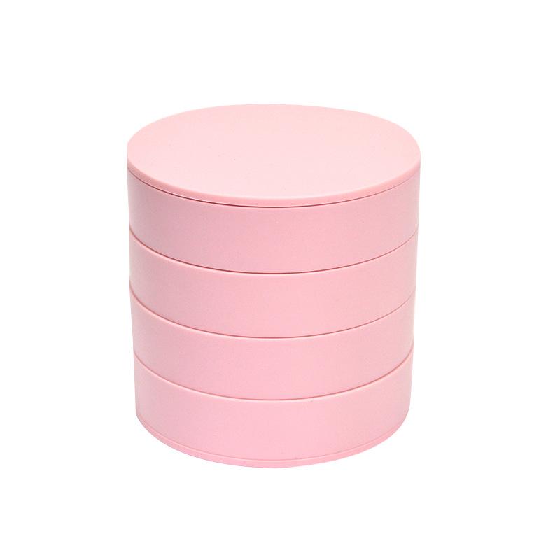 

Nordic Fresh Style Rotatable 4-Layer Jewelry & Cosmetic Storage Box with Lid for Bedroom Wardrobe розовый