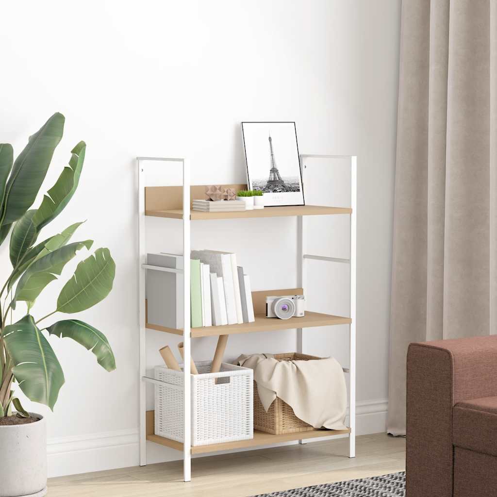 Bookshelf with 3 Shelves Oak Finish 60 * 27.6 * 90.5 cm Engineered Wood