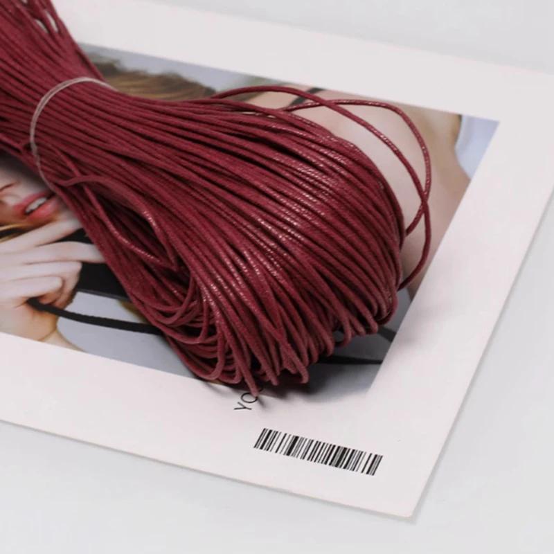 Crushed Ice Texture Colorful Pu Strap Findings Round Faux Leather Cord String Weaving Rope Diy Necklace Bracelet Making 45M 2Mm