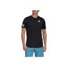 Adidas Striped Crew Neck Logo Print T-Shirt Men Tops Black GL5403
